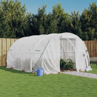 kasvuhoone terasraamiga, valge, 12 m², 4x3x2 m