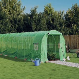 kasvuhoone terasraamiga, roheline, 32 m², 16x2x2 m