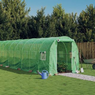kasvuhoone terasraamiga, roheline, 20 m², 10x2x2 m
