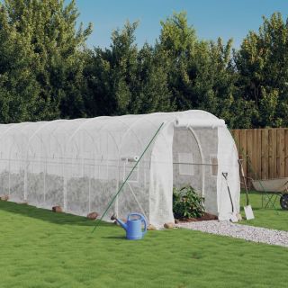kasvuhoone terasraamiga, valge, 44 m², 22x2x2 m