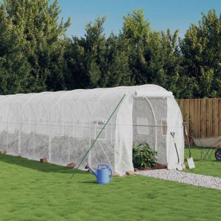 kasvuhoone terasraamiga, valge, 36 m², 18x2x2 m