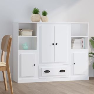высокие шкафы 3 шт, белые, искусственное дерево