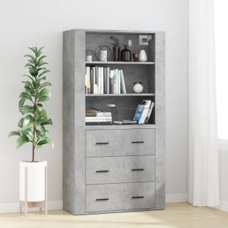 kõrge kapp, betoonhall, tehispuit