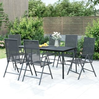 7-osaline aia söögimööbli komplekt, antratsiithall, teras