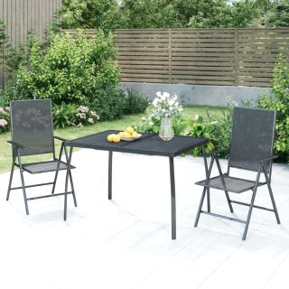 3-osaline aia söögimööbli komplekt, antratsiithall, teras