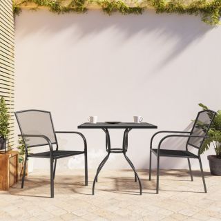3-osaline aia söögimööbli komplekt, antratsiithall, teras