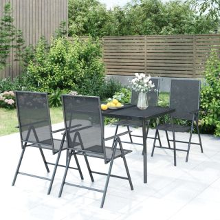 5-osaline aia söögimööbli komplekt, antratsiithall, teras