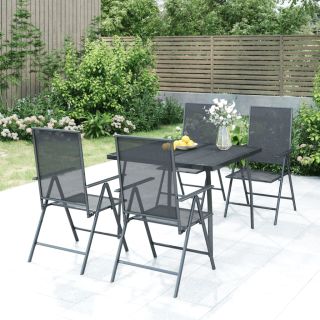 5-osaline aia söögimööbli komplekt, antratsiithall, teras