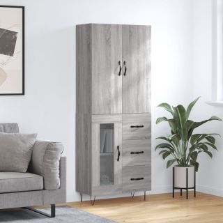 kõrge kapp, hall Sonoma tamm, 69,5 x 34 x 180 cm, tehispuit
