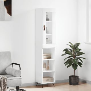 высокий шкаф, белый, 34,5x34x180 см, искусственное дерево