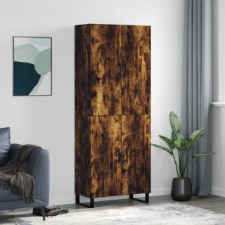kõrge kapp, suitsutatud tamm, 69,5 x 34 x 180 cm, tehispuit