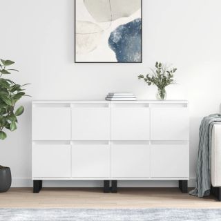 Буфеты 2 шт, белые, искусственное дерево