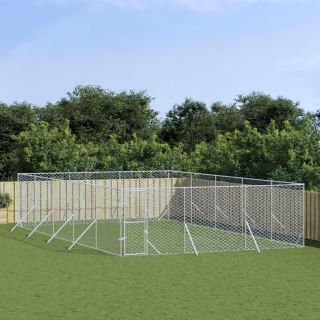 õue koeraaedik, hõbedane, 6x10x2 m, tsingitud teras