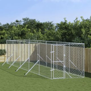 õue koeraaedik, hõbedane, 2x10x2 m, tsingitud teras