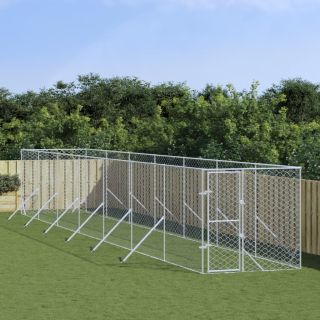õue koeraaedik, hõbedane, 2x14x2 m, tsingitud teras