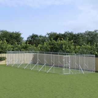 õue koeraaedik, hõbedane, 4x16x2 m, tsingitud teras