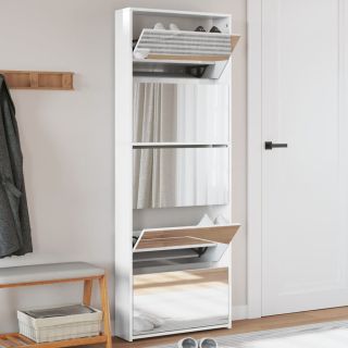 5 sahtliga kingakapp peegliga, kõrgläikega valge 63x17x169,5 cm