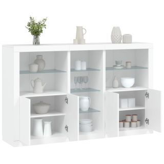 Комод со светодиодной подсветкой, белый, 162 x 37 x 100 см