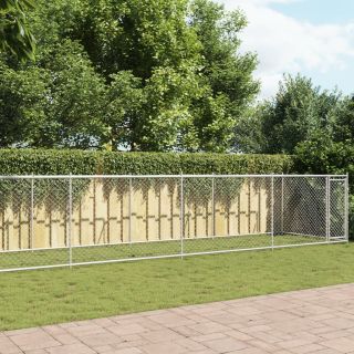 koeraaedik, katuse ja uksega, hall, 12x2x1,5 m, tsingitud teras