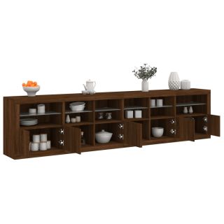puhvetkapp LED-tuledega, pruun tamm, 283 x 37 x 67 cm