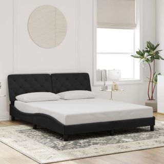 voodiraam ilma madratsita, must, 160x200 cm, samet