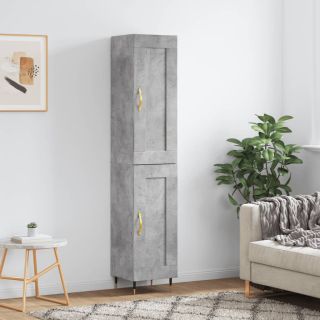kõrge kapp, betoonhall, 34,5x34x180 cm, tehispuit