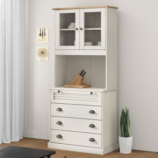 kõrge kapp VIGO valge, 80 x 40 x 176 cm, männipuit