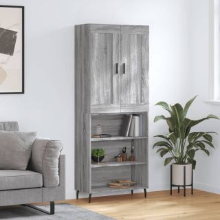 kõrge kapp, hall Sonoma tamm, 69,5 x 34 x 180 cm, tehispuit