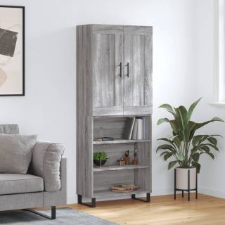 kõrge kapp, hall Sonoma tamm, 69,5 x 34 x 180 cm, tehispuit