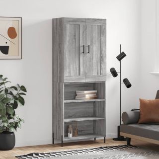 kõrge kapp, hall Sonoma tamm, 69,5 x 34 x 180 cm, tehispuit