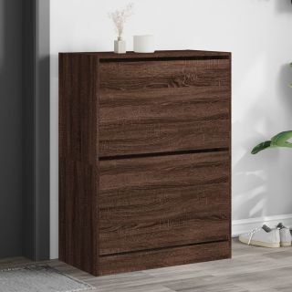 Тумба для обуви, 2 складные двери, коричневый дуб, 80 x 42 x 108 см