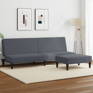 2-kohaline diivanvoodi jalapingiga, tumehall, samet