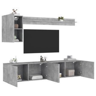 5-osaline telerikappide komplekt, betoonhall, tehispuit