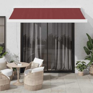 käsitsi sissetõmmatav varikatus, burgundia punane, 350x250 cm
