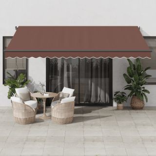 Автоматическая выдвижная маркиза, коричневая, 450 x 350 см