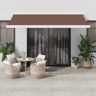 automaatselt sissetõmmatav varikatus, pruun, 400 x 300 cm