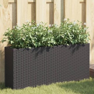 taimekastid 2 potiga, 2 tk, must, 90 x 20 x 40 cm, polürotang