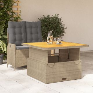 2-osaline aiamööbli komplekt patjadega, beež, polürotang