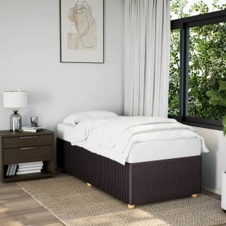 voodiraam ilma madratsita Tumepruun 80x200 cm kangas