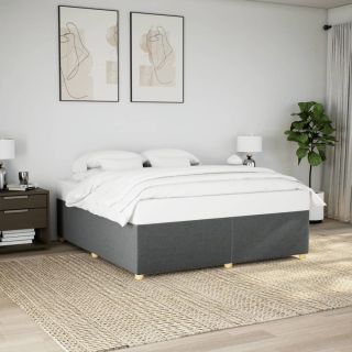 voodiraam ilma madratsita, tumehall, 180x200 cm, kangas