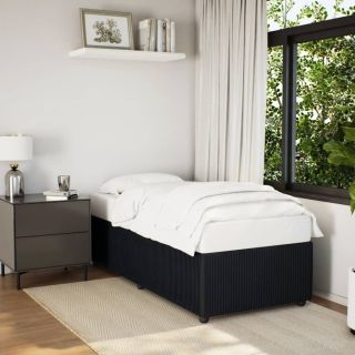 Voodiraam ilma Madratsita Must 100x200 cm samet
