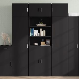 шкаф для хранения вещей, черный, 70 x 42,5 x 225 см, искусственное дерево