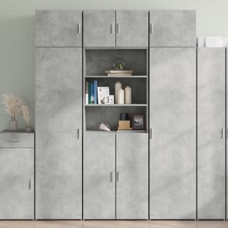 шкаф для хранения вещей, бетонно-серый, 70 x 42,5 x 225 см, искусственное дерево