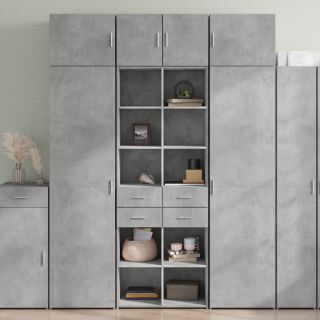 высокий шкаф, бетонно-серый, 70x42,5x185 см, искусственное дерево
