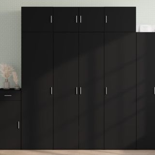 kõrge kapp, must, 80x42,5x185 cm tehispuit