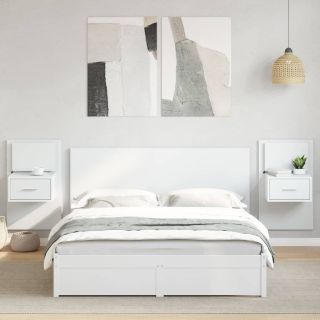 kappidega voodipeats, valge, 160 cm, tehispuit