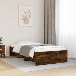 peatsiga voodiraam, ilma madratsita, suitsutatud tamm 75x190 cm