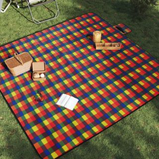 kokkupandav piknikutekk, mitmevärviline, 200x200 cm, samet