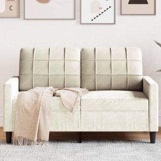 2-местный диван, кремовый, 120 см, бархат