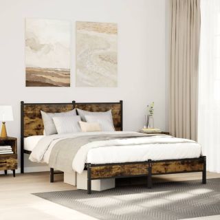 металлический каркас кровати без матраса дымчатый дуб 140x200 см